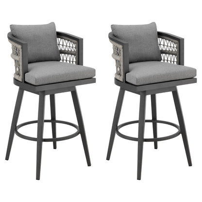 Zella - Outdoor Patio Swivel Counter Stool Set