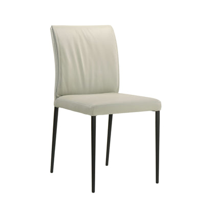 Meriam - Full Back Top Grain Leather Upholstered Metal Dining Chairs (Set of 2)