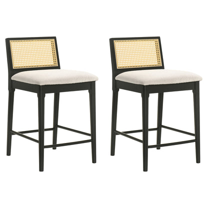 Tobias - Coastal Modern Wood Bar Height Kitchen Bar Stool
