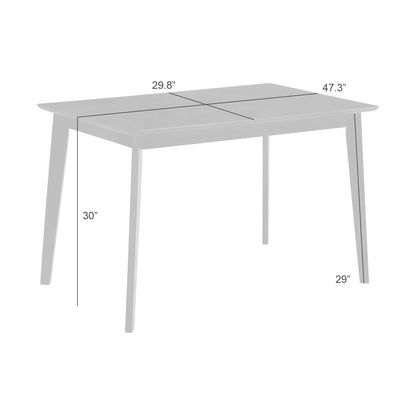Gina - Modern Wood 47" Flared Base Dining Table, Seats 4 - Walnut