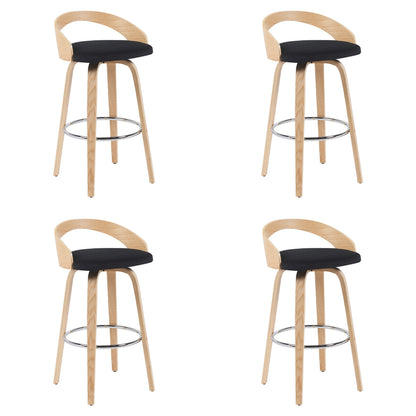 Sonia - Modern Swivel Bar Height Stool - Patterned Oak Wood Finish