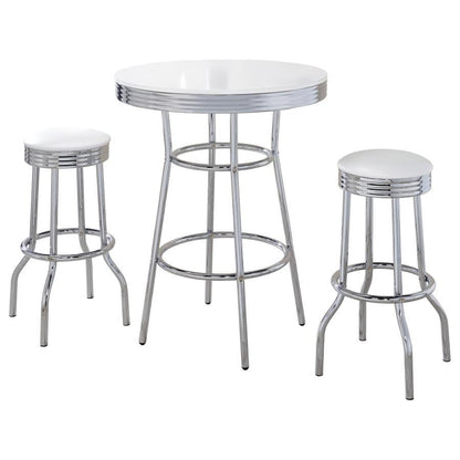 Retro - 3 Pieces Round 1950s Bistro Pub Bar Table Set
