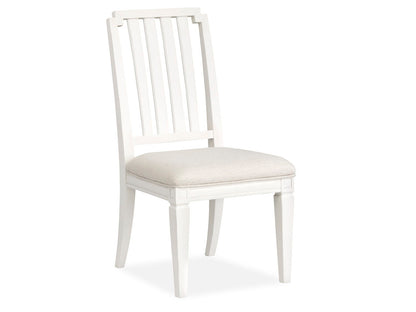 Willowbrook - Upholstered Side Chair With Wood Slat Back (Set of 2) - Egg Shell White