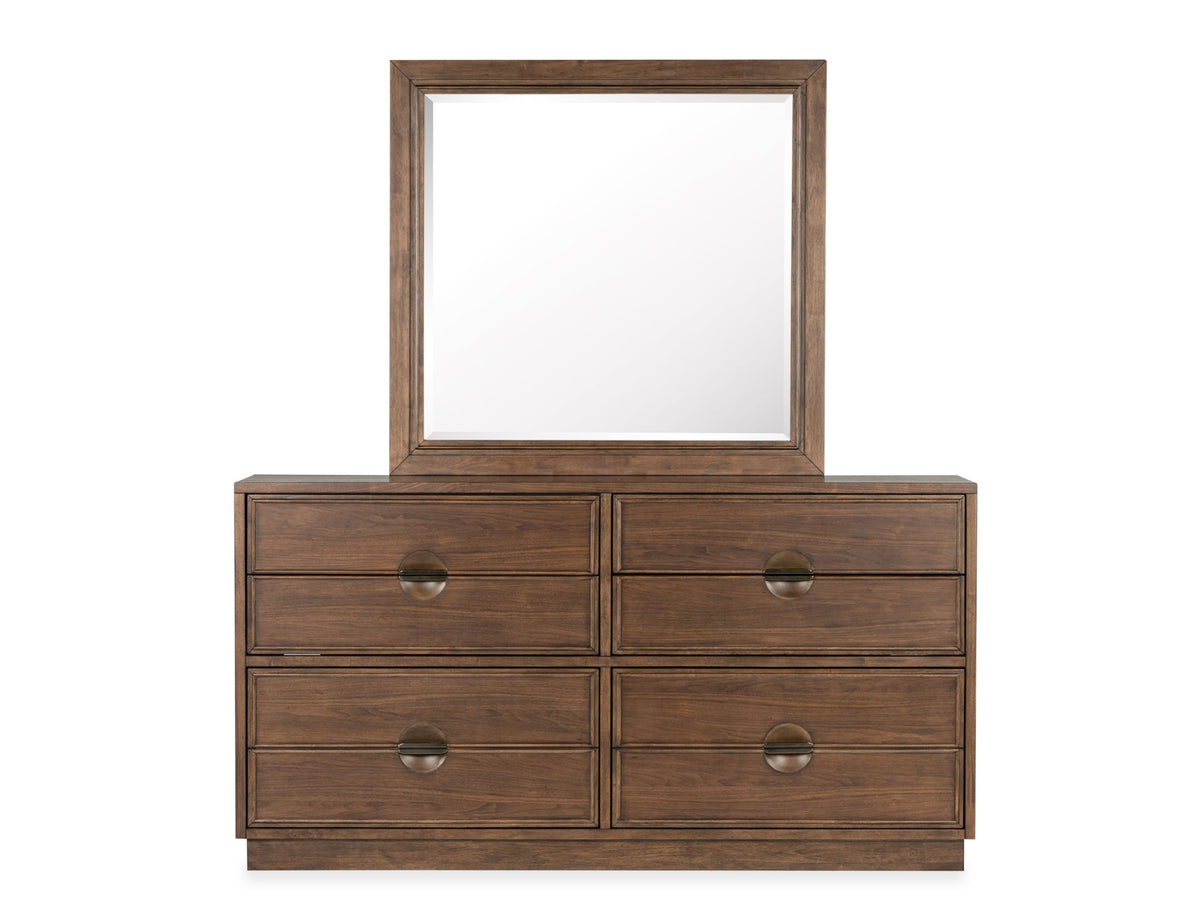 Selena - Double Drawer Dresser With Landscape Mirror - Brown