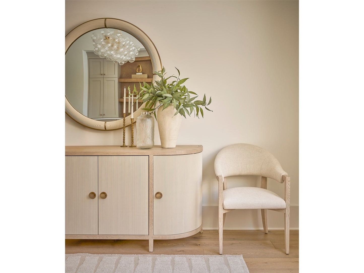 Velora - Arm Chair - White / Light Brown