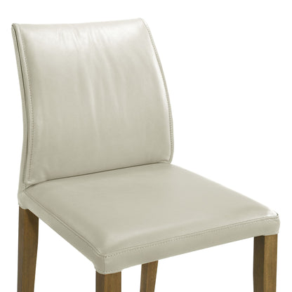 Velena - Full Back Top Grain Leather Upholstered Wood Dining Chairs (Set of 2) - Gray
