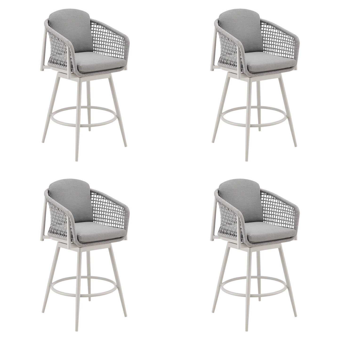 Rhodes - Outdoor Patio Swivel Counter Stool Set