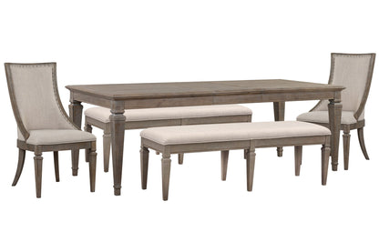 Lancaster - 5 Piece Extendable Rectangular Dining Table Set
