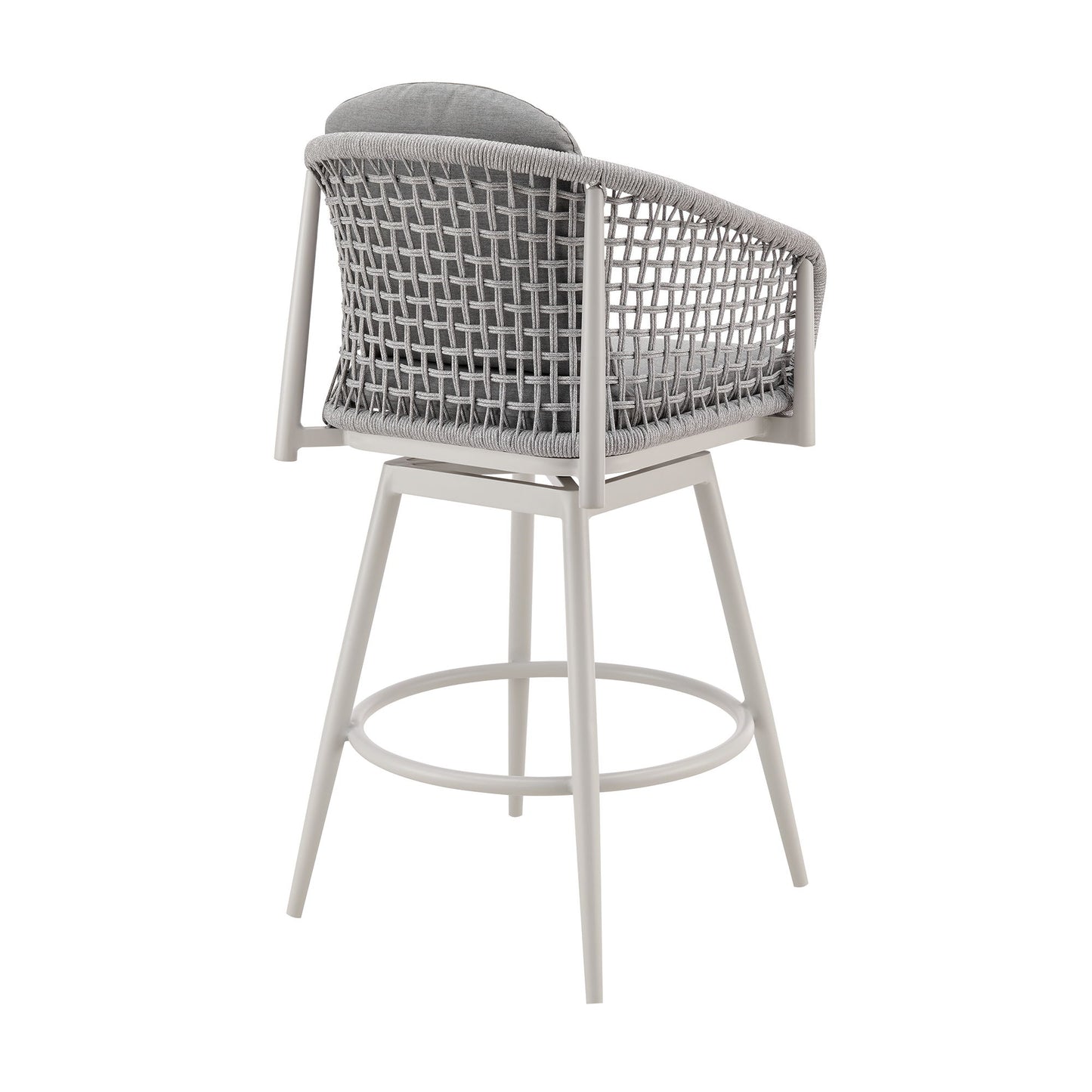 Rhodes - Outdoor Patio Swivel Counter Stool - Light Gray