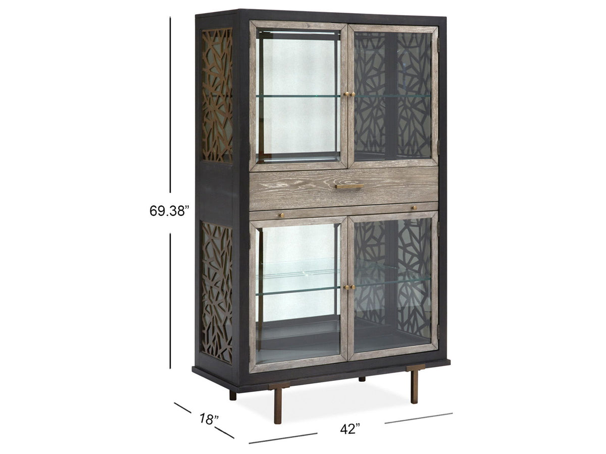 Ryker - Display Cabinet - Nocturn Black And Coventry Gray