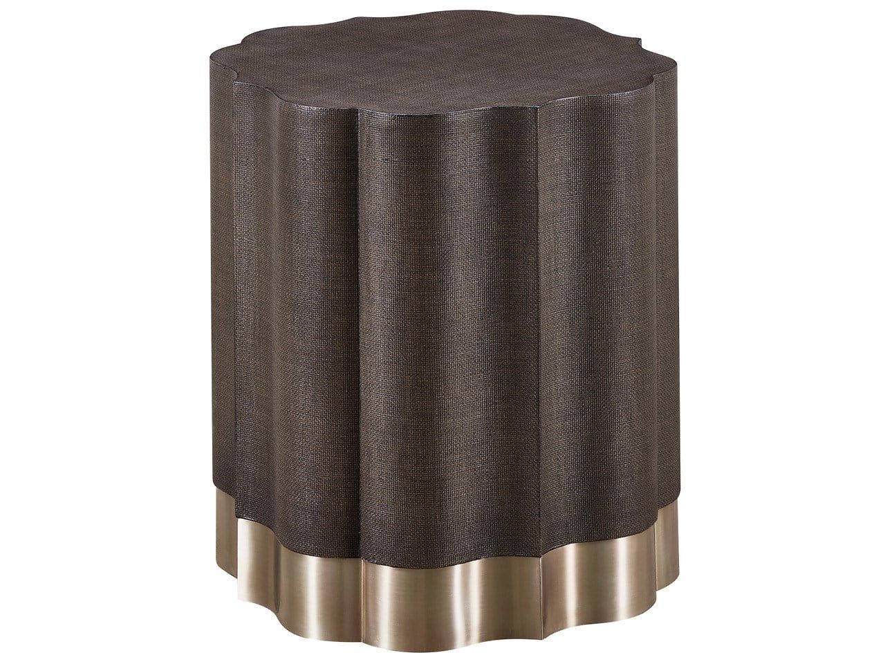 Fenwick - Embossed End Table - Dark Brown