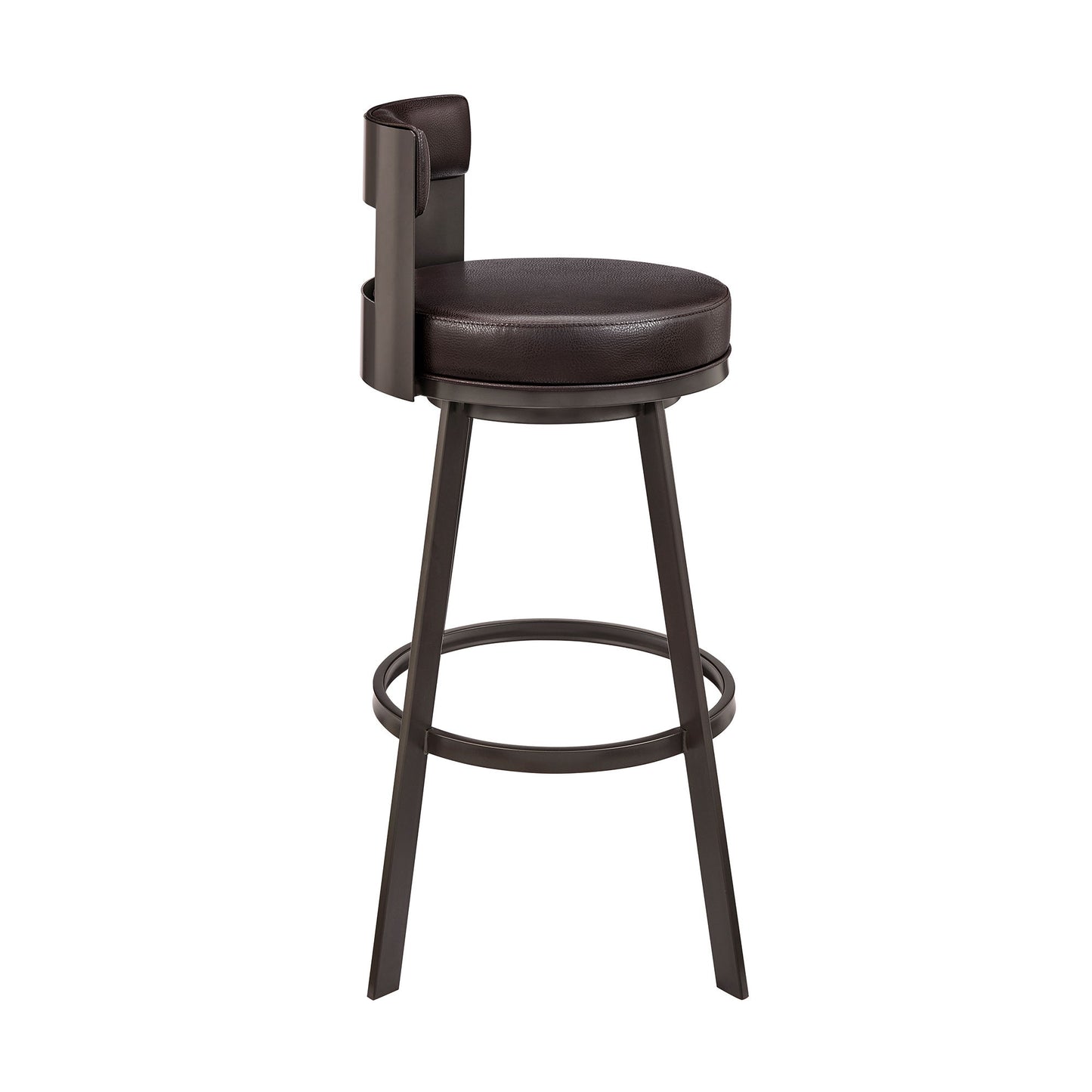Lynof - Swivel Counter Stool - Black Finish