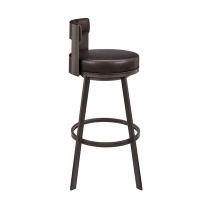 Lynof - Swivel Counter Stool - Black Finish