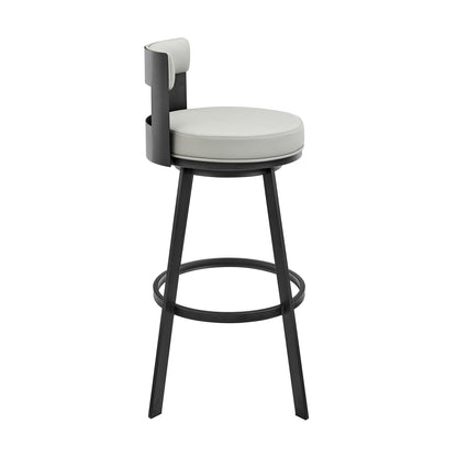 Lynof - Swivel Counter Stool - Black Finish