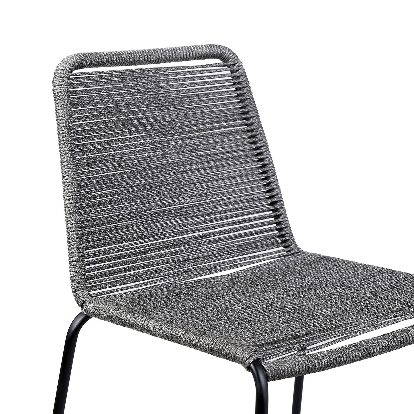 Shasta - 26" Outdoor Metal And Rope Stackable Barstool