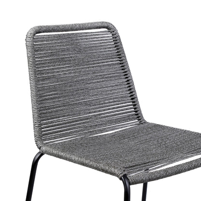 Shasta - 26" Outdoor Metal And Rope Stackable Barstool