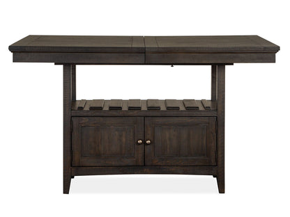Westley Falls - Extendable Counter Height Dining Table With 4 Counter Chairs - Graphite / Beige