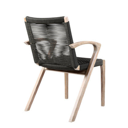 Nabila - Outdoor Wood And Rope Dining Chairs (Set of 2)