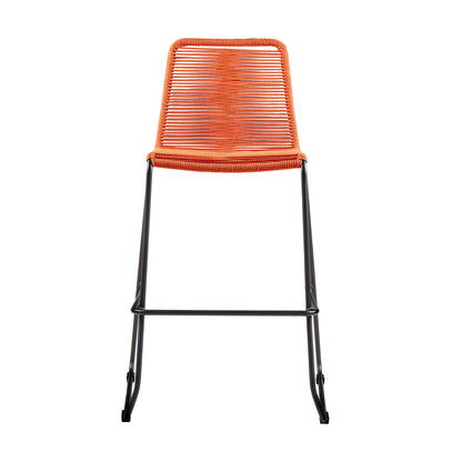 Shasta - 30" Outdoor Metal And Rope Stackable Barstool