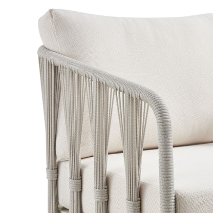 Breeze - Cream Metal Outdoor Club Chair With Cushions - Pearl