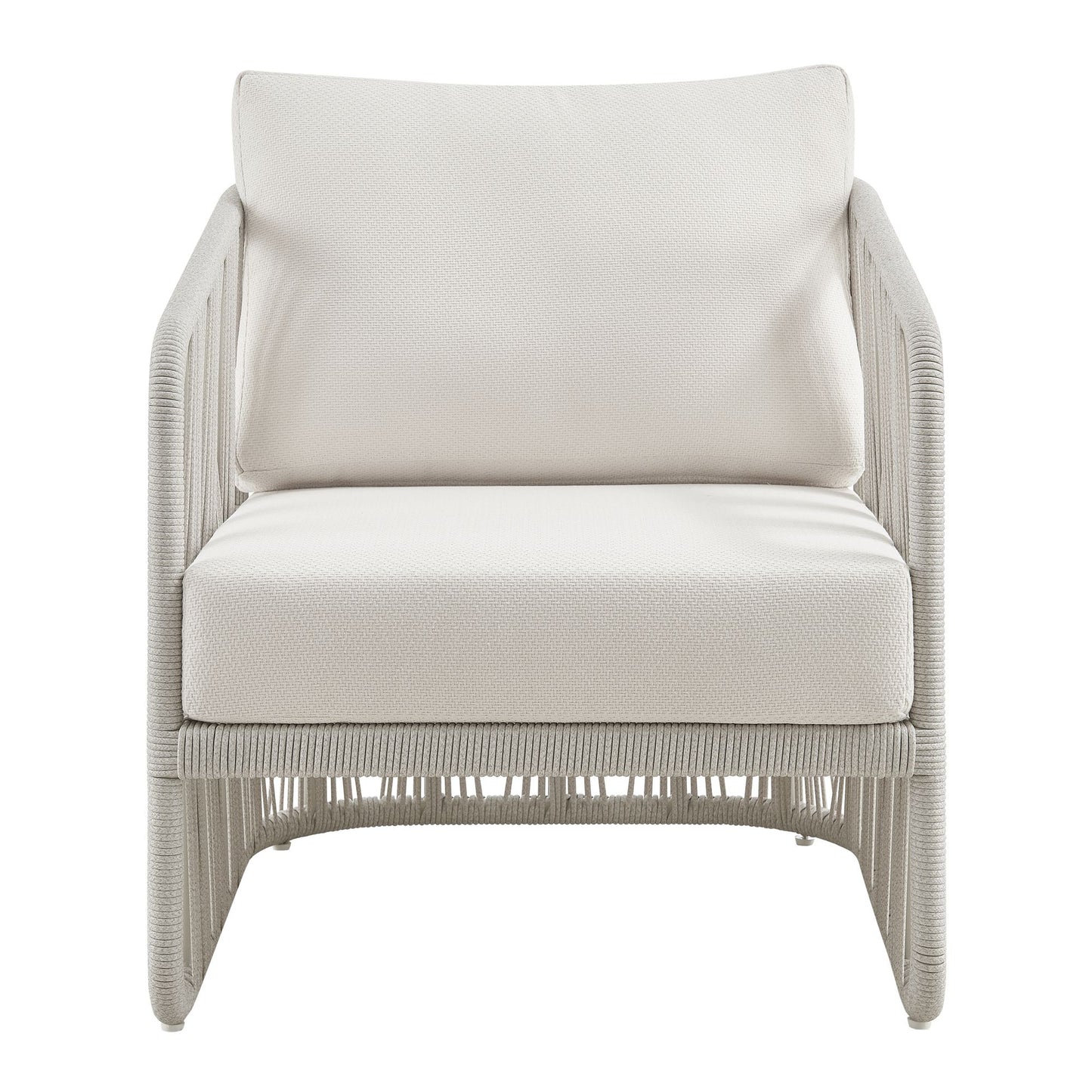 Breeze - Cream Metal Outdoor Club Chair With Cushions - Pearl