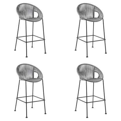 Acapulco - Indoor Outdoor Steel Bar Stool With Rope Set
