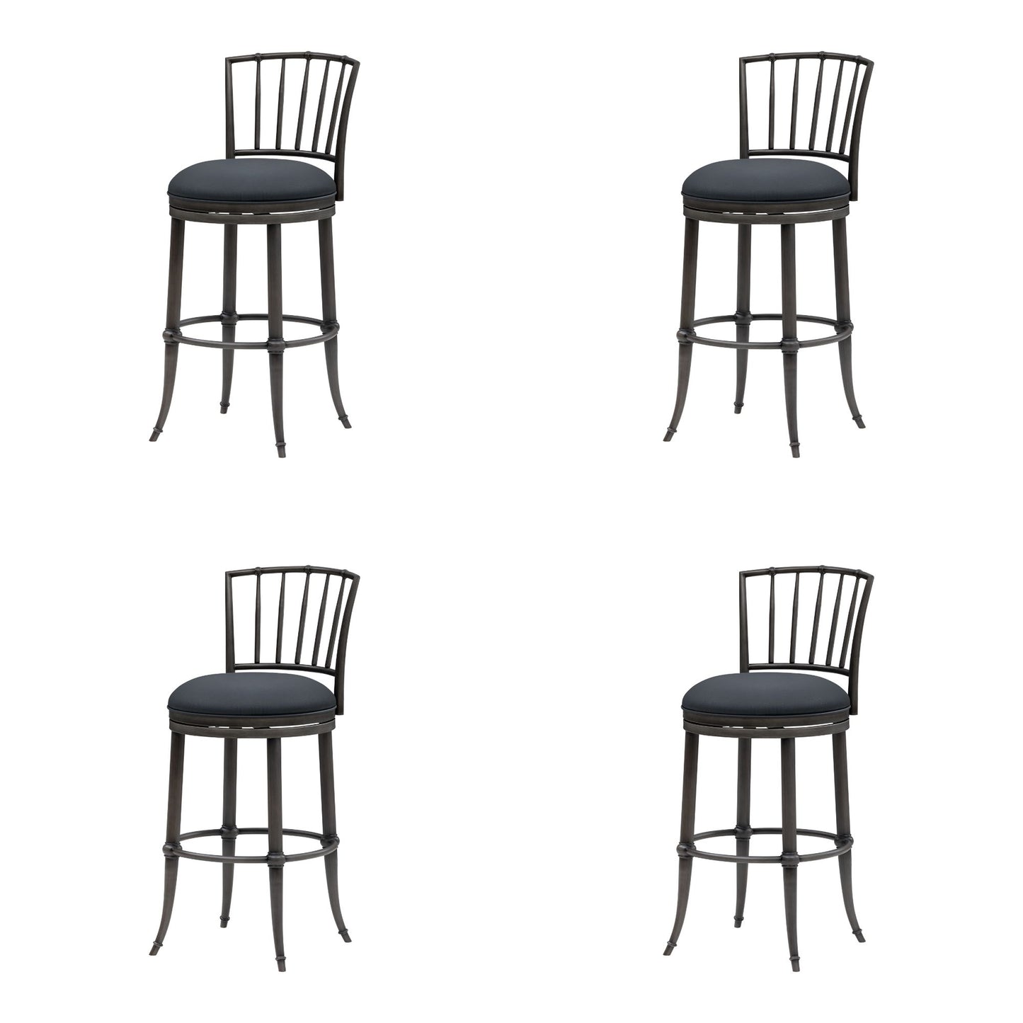 Vince - Commercial Grade Steel Frame Faux Leather Upholstered Swivel Bar Height Barstool