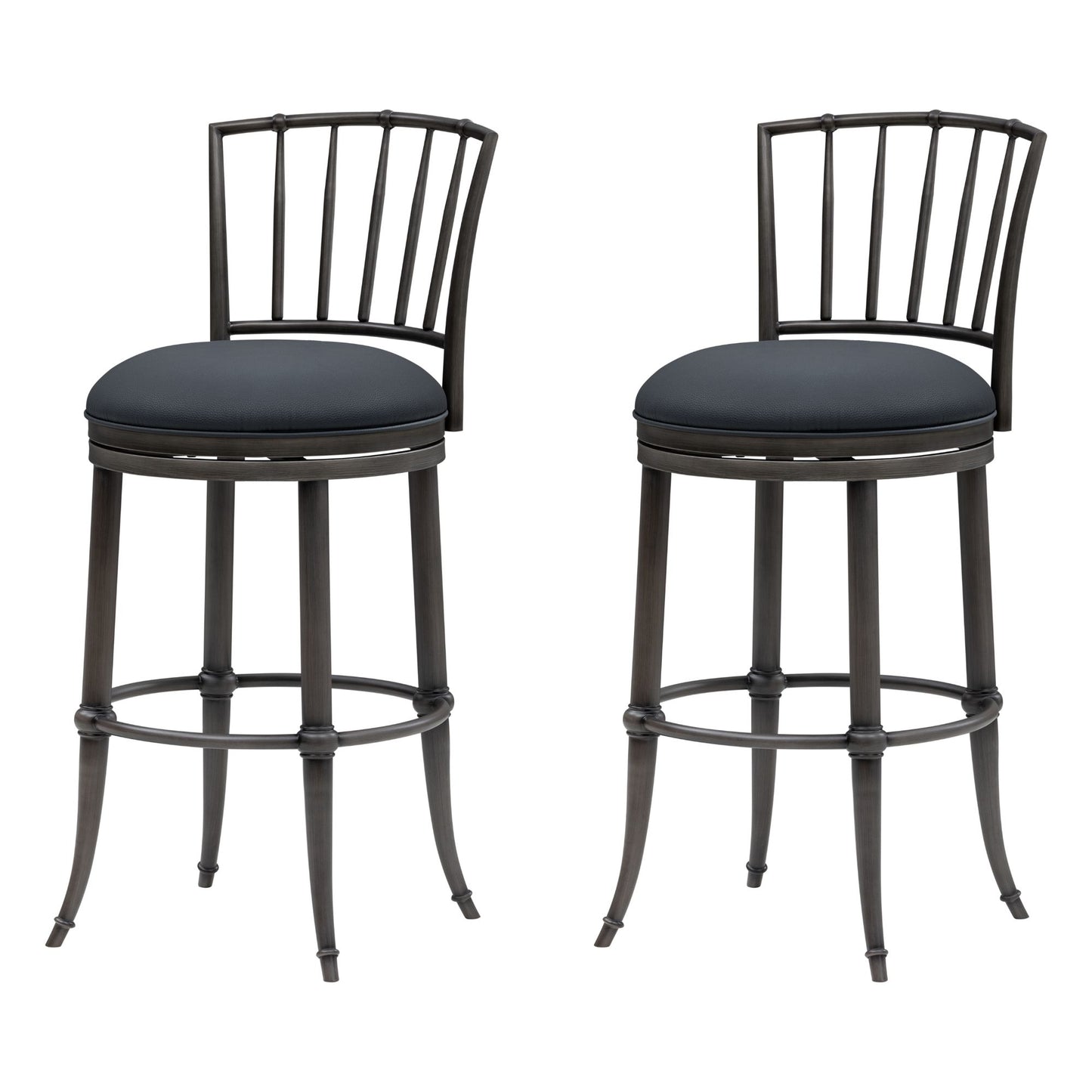 Vince - Commercial Grade Steel Frame Faux Leather Upholstered Swivel Bar Height Barstool