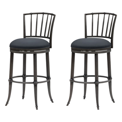 Vince - Commercial Grade Steel Frame Faux Leather Upholstered Swivel Bar Height Barstool
