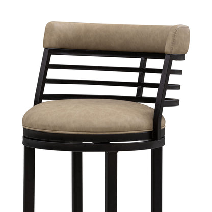 Telia - Upholstered Swivel Bar Height Barstool