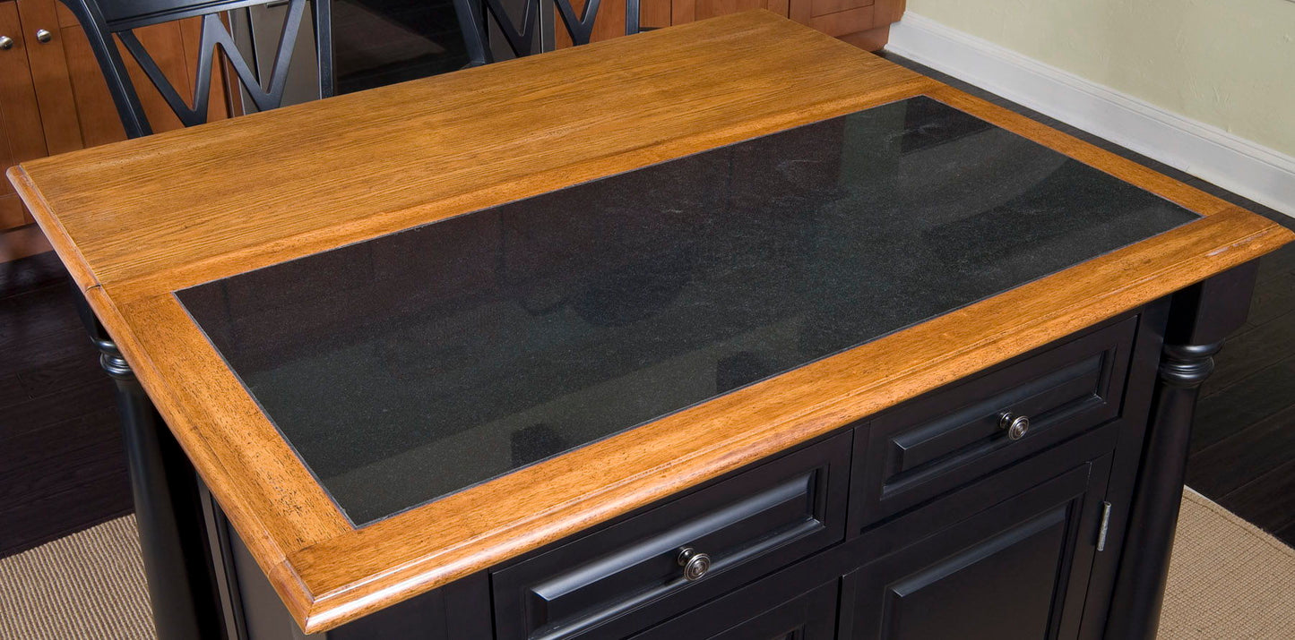 Monarch - Wood Kitchen Island With Granite Top