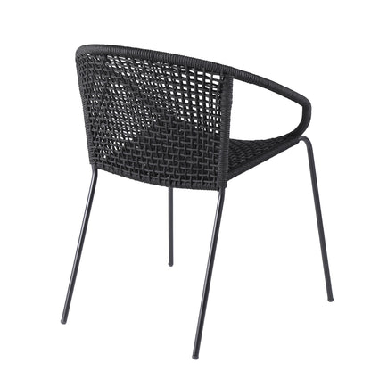 Snack - Indoor / Outdoor Stackable Steel Dining Chair (Set of 2) - Black