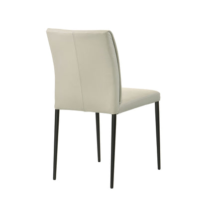 Meriam - Full Back Top Grain Leather Upholstered Metal Dining Chairs (Set of 2)