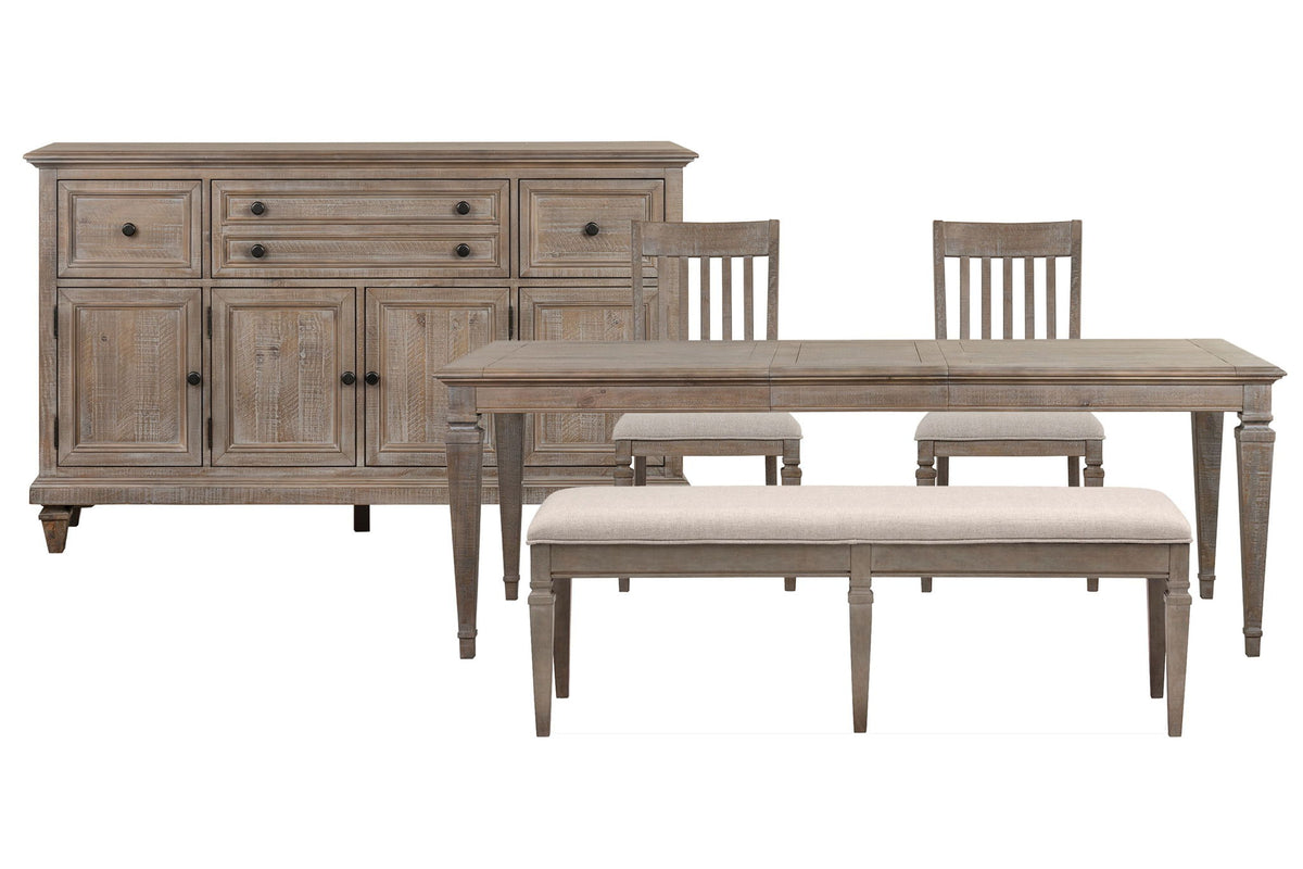 Lancaster - 5 Piece Extendable Rectangular Dining Table Set