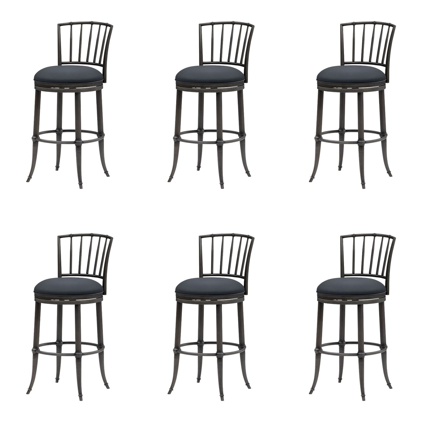 Vince - Commercial Grade Steel Frame Faux Leather Upholstered Swivel Bar Height Barstool