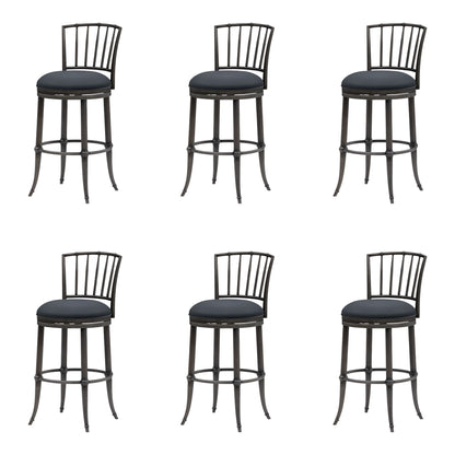 Vince - Commercial Grade Steel Frame Faux Leather Upholstered Swivel Bar Height Barstool