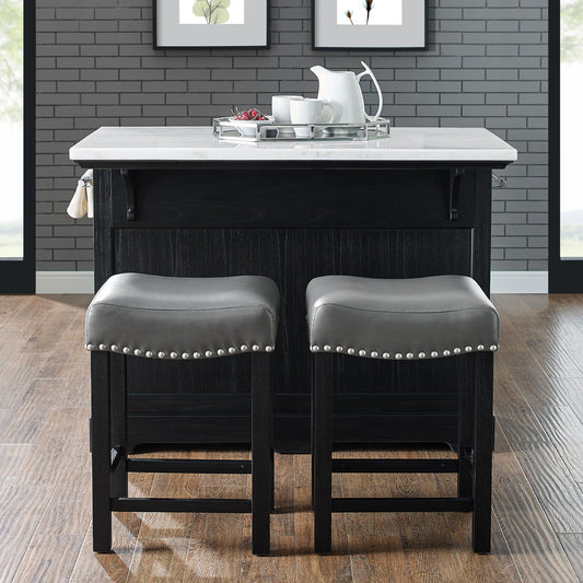 Aspen - 3 Piece Kitchen Island Set - Black