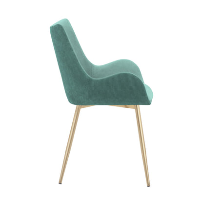 Avery - Dining Room Chair With Gold Legs - Teal