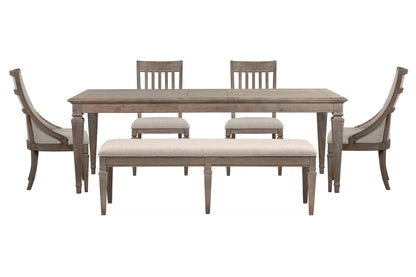 Lancaster - 6 Piece Extendable Rectangular Dining Table Set