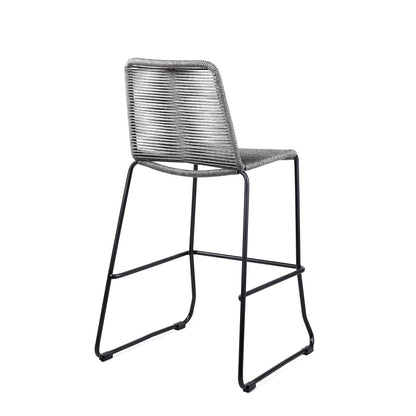 Shasta - 26" Outdoor Metal And Rope Stackable Barstool