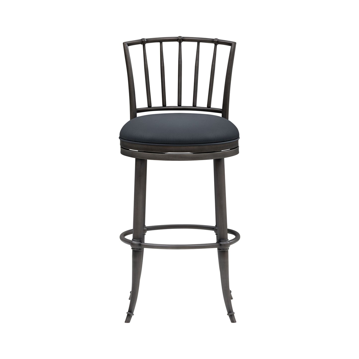 Vince - Commercial Grade Steel Frame Faux Leather Upholstered Swivel Bar Height Barstool
