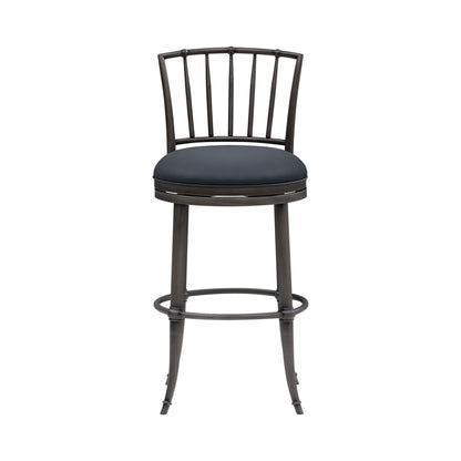 Vince - Commercial Grade Steel Frame Faux Leather Upholstered Swivel Bar Height Barstool