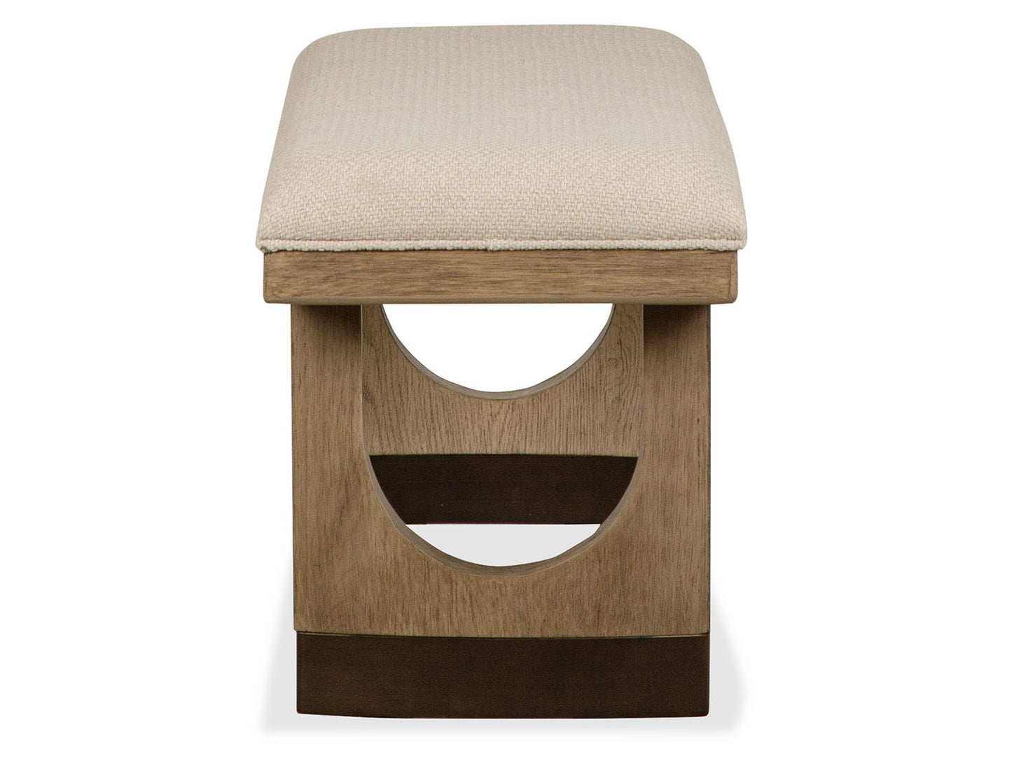 Tristan - Upholstered Backless Bench With U-Shaped Legs - Swiss Coffee