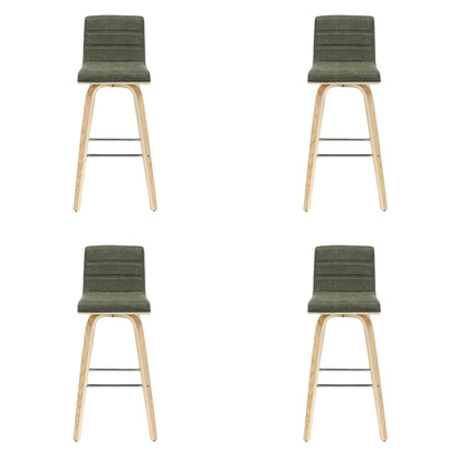 Vienna - 39.5" Swivel Bar Height Square Back Wood Bar Stool With Faux Leather Seat