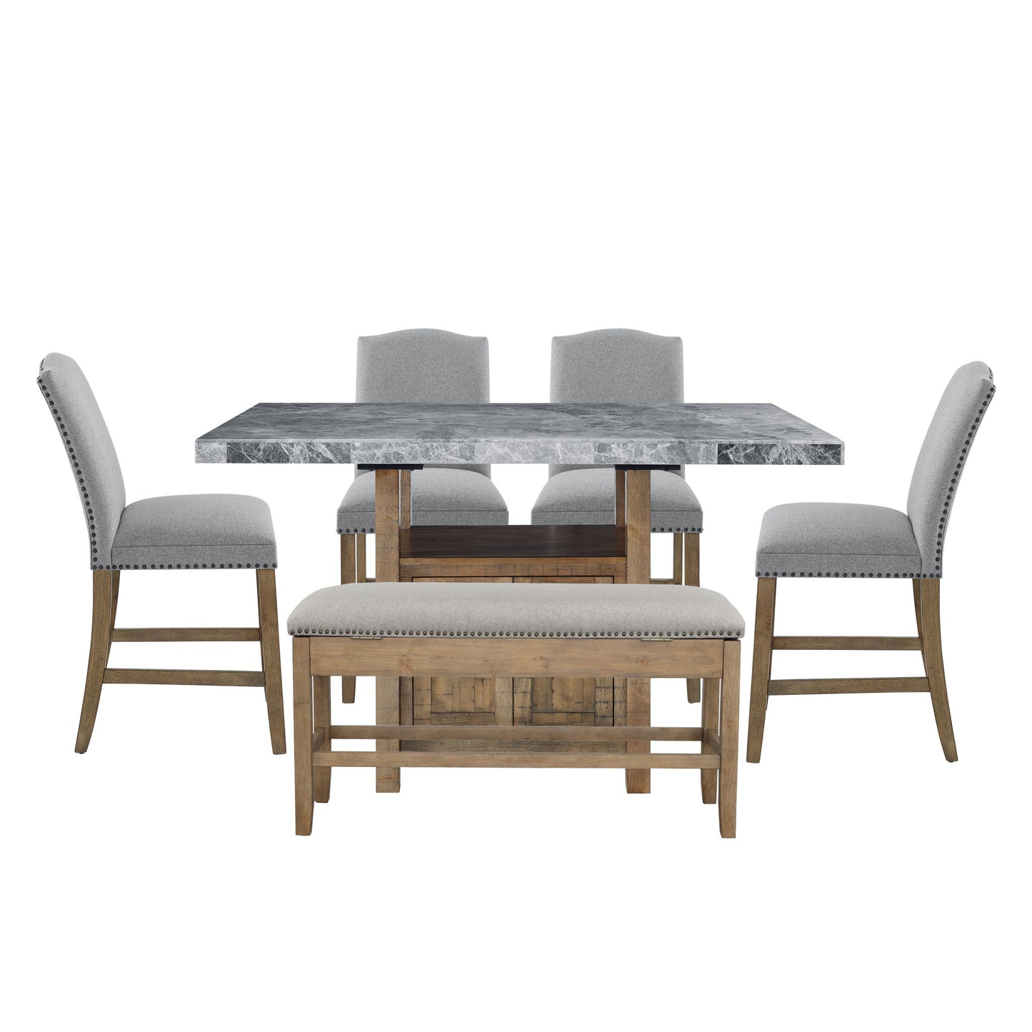 Grayson - Counter Height Set With Gray Top Table