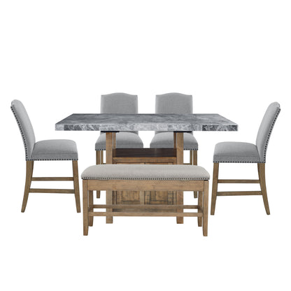 Grayson - Counter Height Set With Gray Top Table