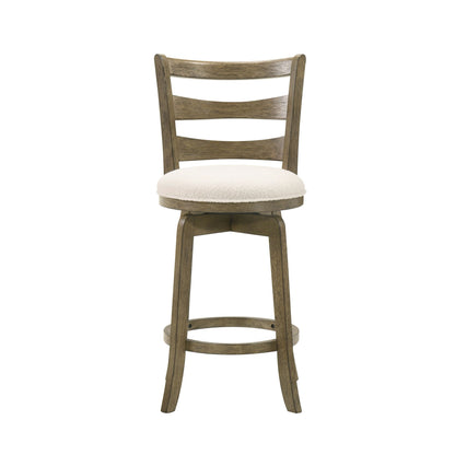 Melindra - Modern Farmhouse Swivel Wood Counter Height Kitchen Bar Stool
