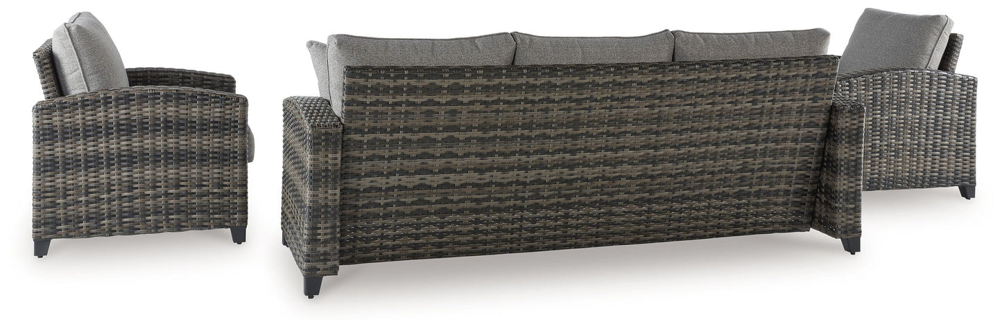 Oasis Court - Sofa, Chairs, Table Set (Set of 4) - Gray