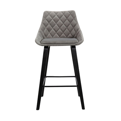 Dani - 26" Velvet Barstool - Black / Gray