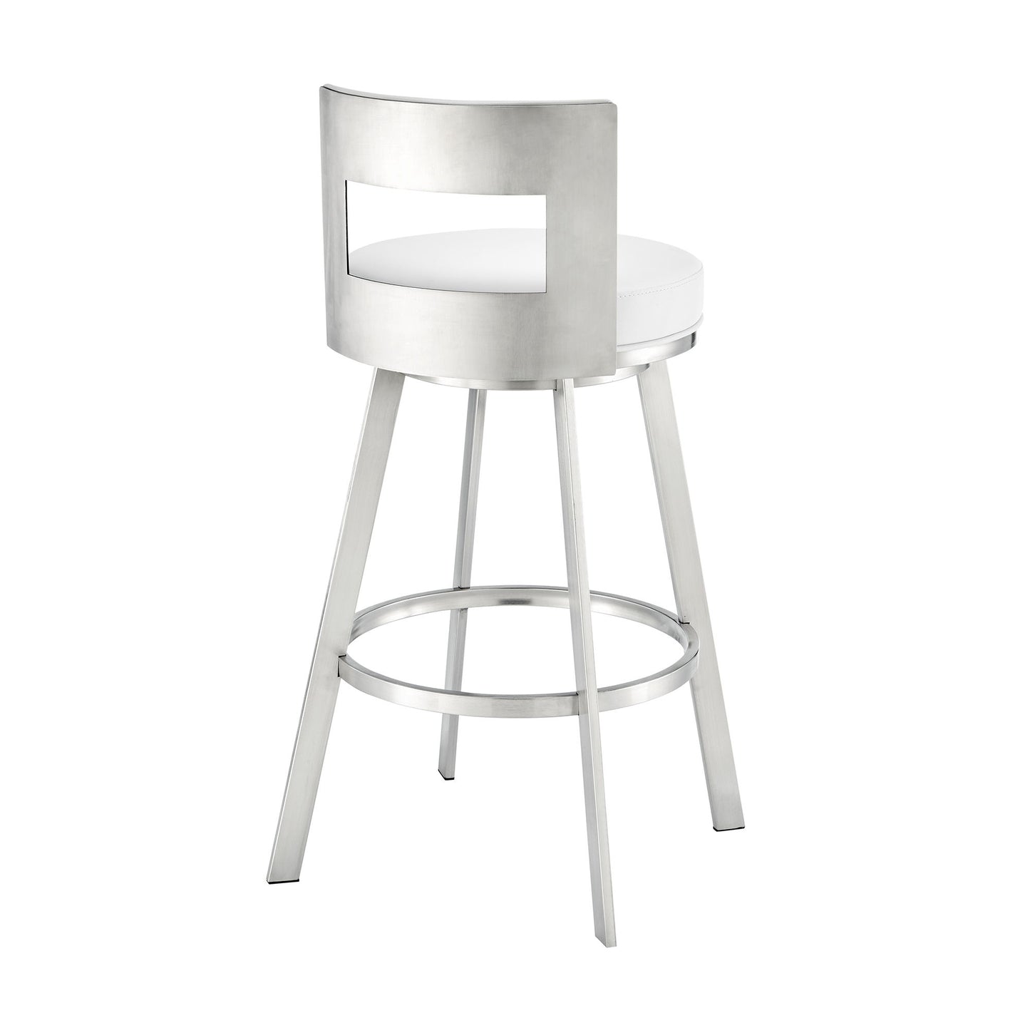 Lynof - Swivel Bar Stool - Brushed Stainless Steel Finish